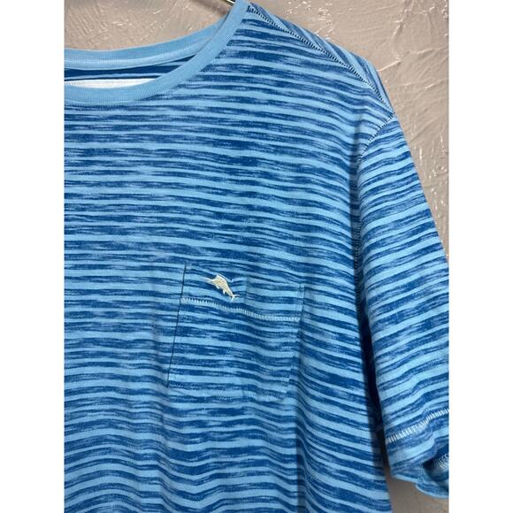 Tommy Bahama Mens Relax Round Neck Striped Cotton Summer T-Shirt Size‎ Medium - Picture 3 of 5